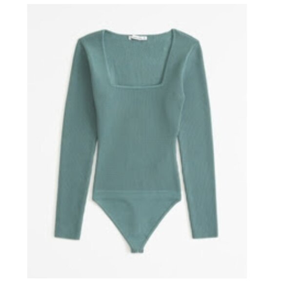 Abercrombie & Fitch Tops - Abercrombie and Fitch Long-Sleeve Ottoman Squareneck Bodysuit
